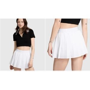 Victoria's Secret PINK Pleated Tennis Skirt Skort Women's 2XL White Stretch